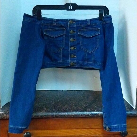 FOREVER 21 "Off The Shoulder" Denim Blouse...SIZE XS - Picture 1 of 6